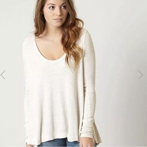 We the Free Malibu Oatmeal Heather Distressed Thermal Waffle Knit Size XS